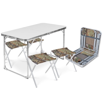 Комплект Ника ССТ-К2/1 стол+4 стула металлик-хант
