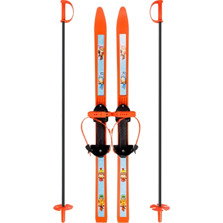 Лыжи детские Вираж-спорт 100см с палками в сетке 4342-00